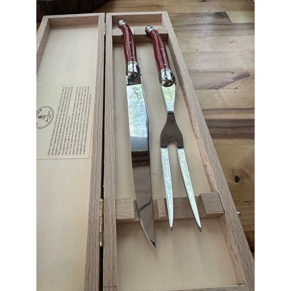 Jean Dubost Carving Knife & Fork Set Made In France - Picture 1 of 5